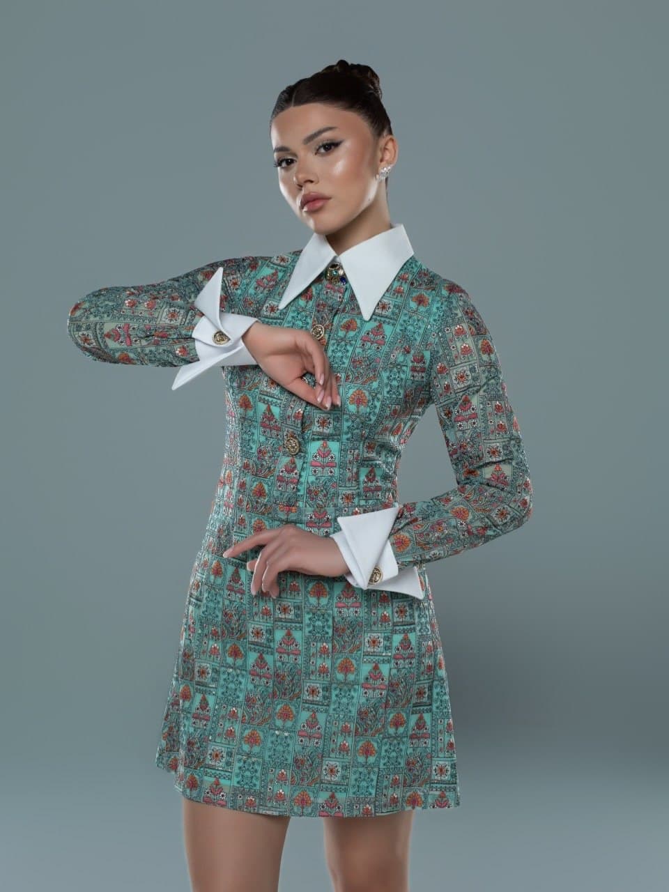 Mint Mosaic Collar Mini